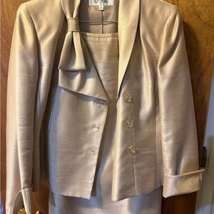 Suit Studio Gold Jacket with Bow Accent